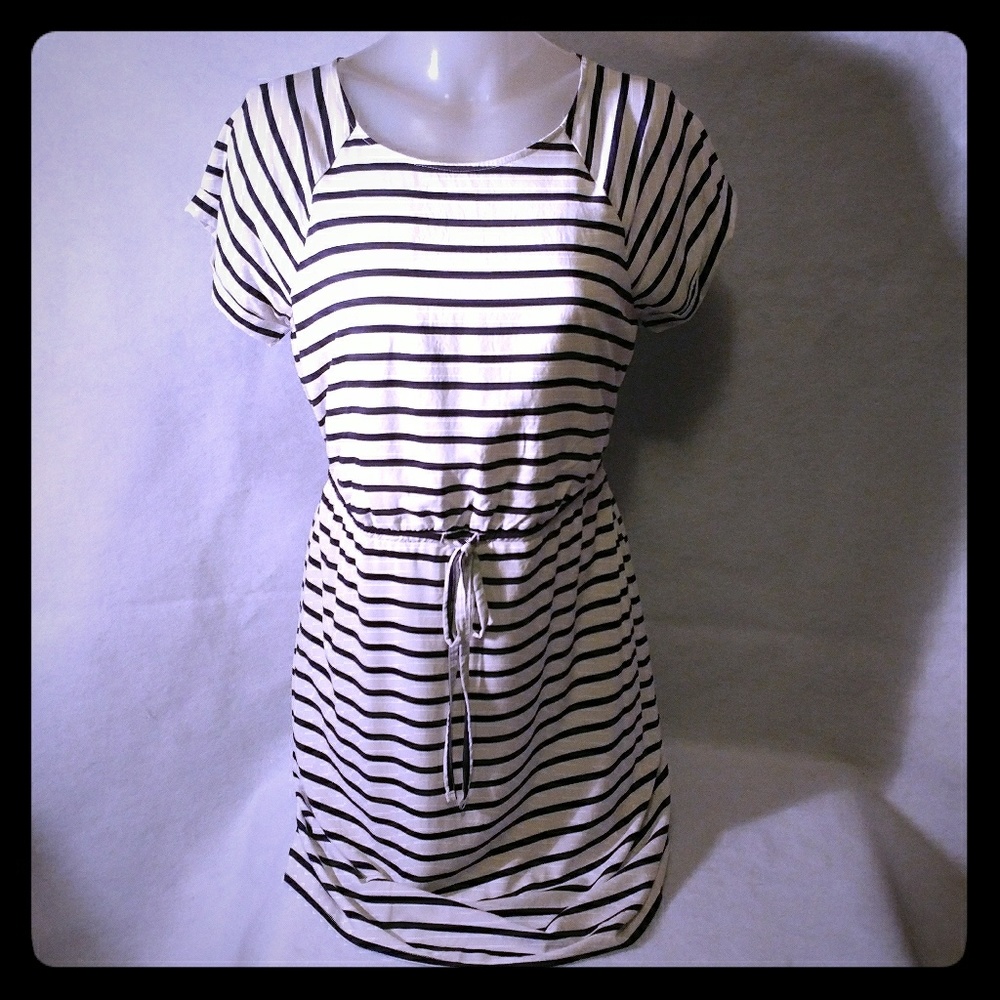 Women's size small Navy and white striped dress